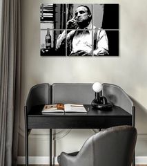 Najveći mafijaši na platnu THE GODFATHER - VITO CORLEONE s bocom viskija 120x80 cm